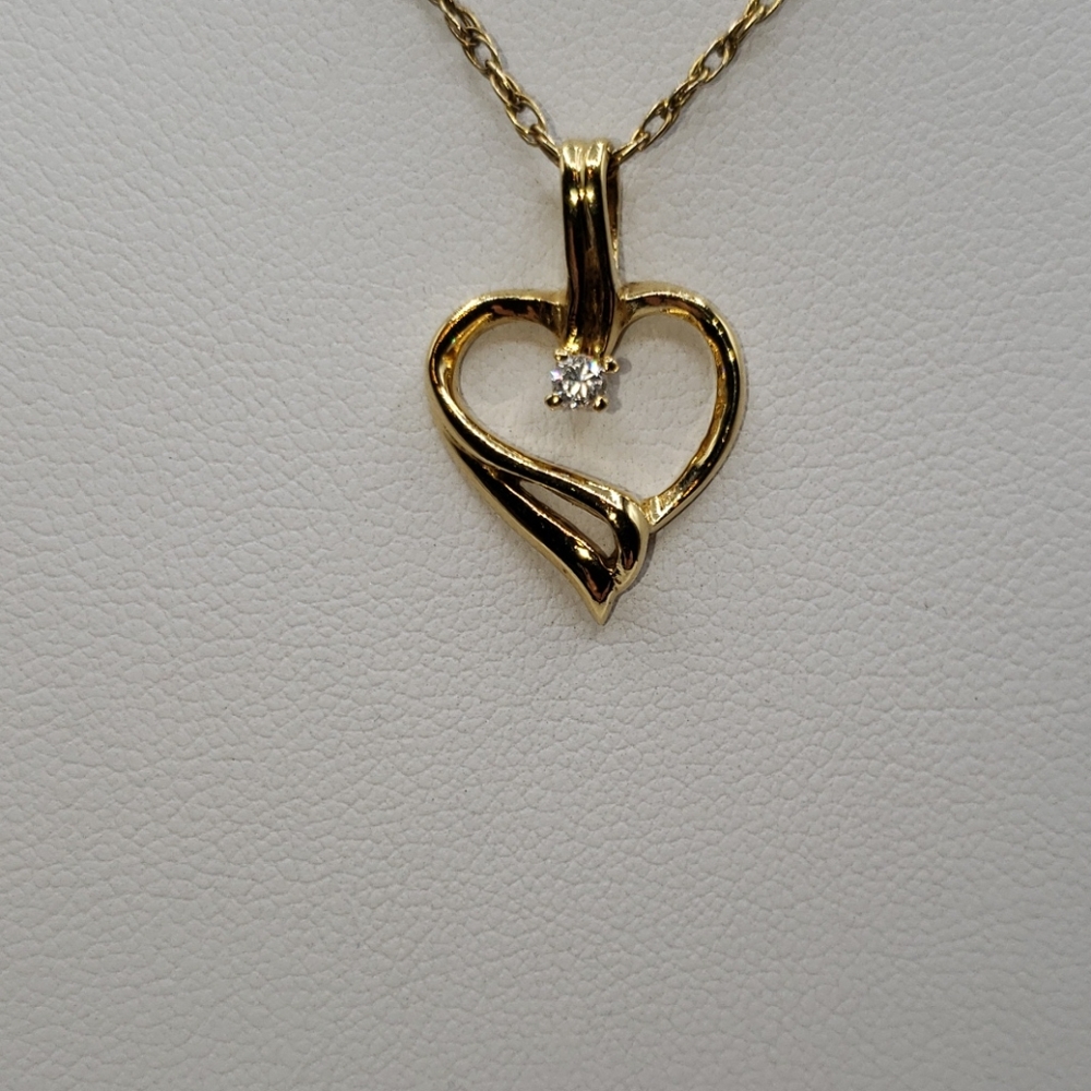 Heart Necklace  14k Gold over .925 sterling silver